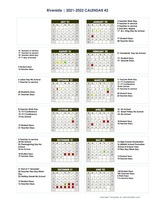 2021-2022 Riverside USD 114 School Calendar